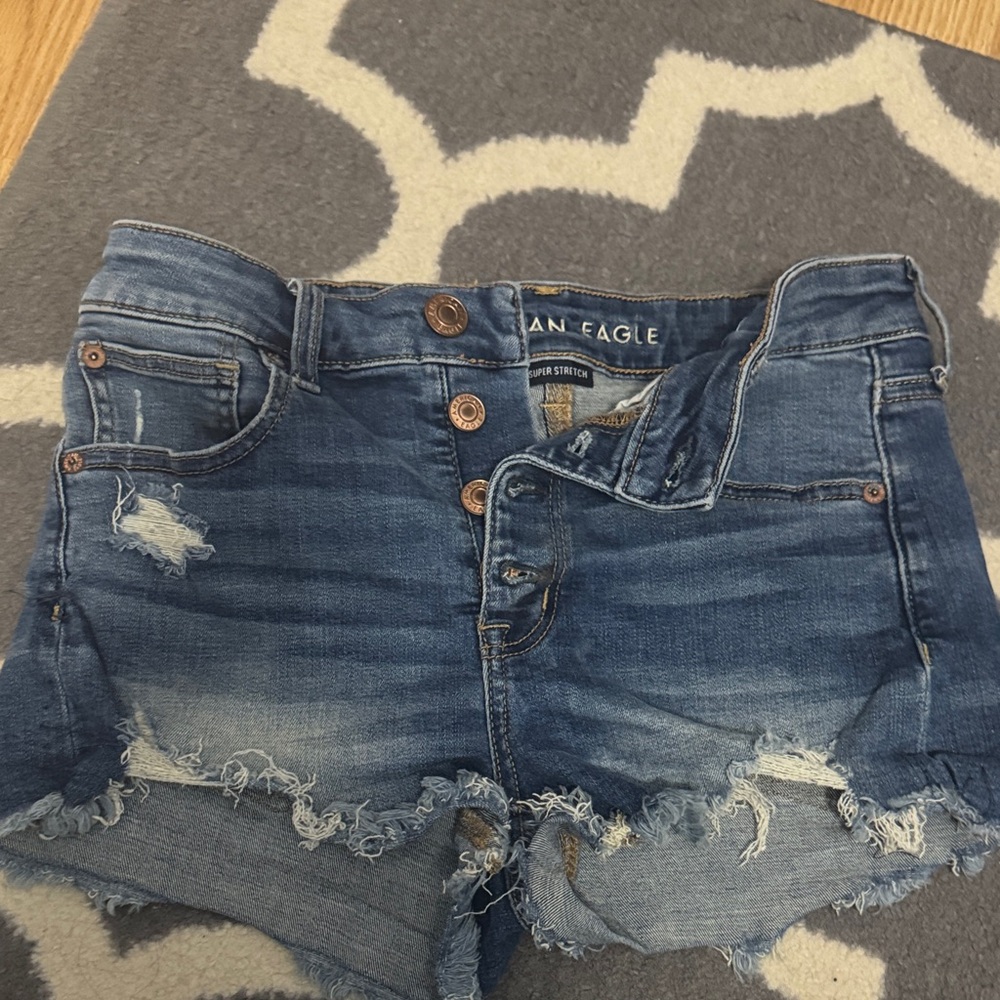 American Eagle stretch mid-rise denim shorts